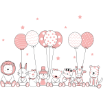 Ambiance - sticker stickers animaux acrobates et les ballons volants