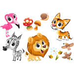 Ambiance - sticker sticker animaux d?afrique adorables