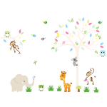 Ambiance - sticker stickers animaux amis dans la jungle