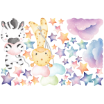 Ambiance - sticker stickers animaux aquarelles girafe et z�bre