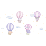 Ambiance - sticker stickers animaux en balade en montgolfi�res