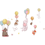 Ambiance - sticker stickers animaux et ballons dans les airs Ambiance - sticker stickers animaux et ballons dans les airs