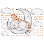 Ambiance - sticker stickers animaux b�b� �l�phant et girafe r�veurs