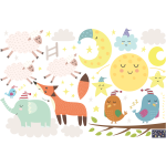 Ambiance - sticker stickers animaux au clair de lune