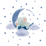 Ambiance - sticker stickers animaux �l�phant sur la lune