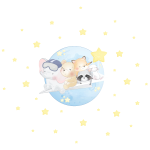 Ambiance - sticker stickers animaux endormis cap vers lune