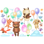 Ambiance - sticker stickers animaux envol�s en ballons
