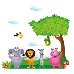 Ambiance - sticker stickers animaux fougueux de la jungle