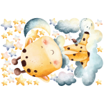 Ambiance - sticker stickers animaux girafe dans le pays de r�ves