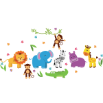 Ambiance - sticker stickers animaux heureux du safari