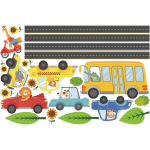 Ambiance - sticker stickers animaux heureux sur la route