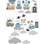 Ambiance - sticker stickers animaux heureux dans le train du bonheur