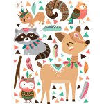 Ambiance - sticker stickers animaux indiens des bois