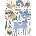 Ambiance - sticker stickers animaux indiens des collines