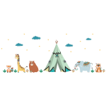 Ambiance - sticker stickers animaux indiens sous un ciel �toil�