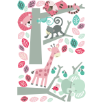 Ambiance - sticker stickers animaux de la jungle amis loufoques