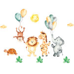 Ambiance - sticker stickers animaux de la jungle et les ballons volants