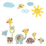 Ambiance - sticker stickers animaux de la jungle au soleil