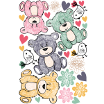 Ambiance - sticker stickers animaux oursons color�s