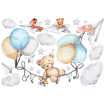 Ambiance - sticker stickers animaux oursons et la f�te dans les airs