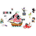 Ambiance - sticker stickers animaux pirates � la conqu�te du tr�sor