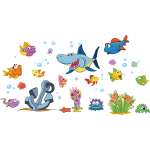 Ambiance - sticker stickers animaux poissons marins et requin