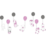 Ambiance - sticker stickers animaux rigolos et les ballons cerfs - volants