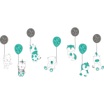 Ambiance - sticker stickers animaux rigolos et les ballons fantastiques