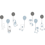 Ambiance - sticker stickers animaux rigolos et les ballons magiques