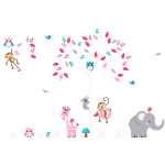 Ambiance - sticker stickers animaux rigolos dans la jungle