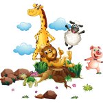 Ambiance - sticker stickers animaux roi lion et ses amis