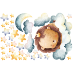 Ambiance - sticker stickers animaux roi lion dans les nuages