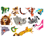 Ambiance - sticker stickers animaux de la savane en folie