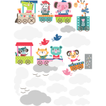 Ambiance - sticker stickers animaux dans le train enchant