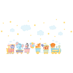 Ambiance - sticker stickers animaux et le train f��rique