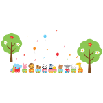 Ambiance - sticker stickers animaux dans le train  vapeur