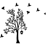 Ambiance - sticker sticker arbre des oiseaux enchant�s