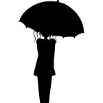 Ambiance - sticker sticker ardoise femme avec une parapluie