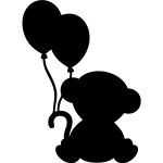 Ambiance - sticker sticker ardoise nounours avec des ballons