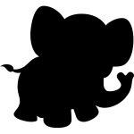 Ambiance - sticker sticker ardoise silhouette petit �l�phant