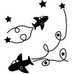 Ambiance - sticker sticker avions acrobatiques parmi les �toiles