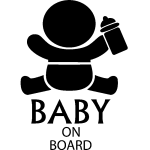 Ambiance - sticker sticker baby on board b�b� avec un biberon