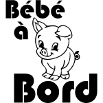 Ambiance - sticker sticker baby on board et petit cochon