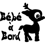 Ambiance - sticker sticker baby on board et petite biche