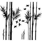 Ambiance - sticker sticker bambous et ses oiseaux