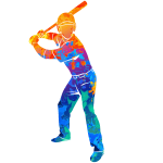 Ambiance - sticker sticker baseballeur pr�t � frapper la balle
