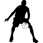 Ambiance - sticker sticker basketteur avec un ballon