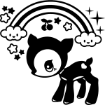 Ambiance - sticker sticker b�b� biche sous l'arc en ciel