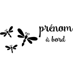 Ambiance - sticker sticker b�b� � bord personnalisable et 3 libellules
