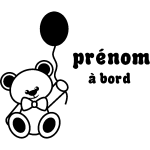 Ambiance - sticker sticker b�b� � bord personnalisable et le ballon